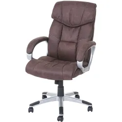 Bürostuhl MCW-A71, Chefsessel Drehstuhl Schreibtischstuhl, Stoff/Textil, MVG ~ Wildleder-Optik vintage braun