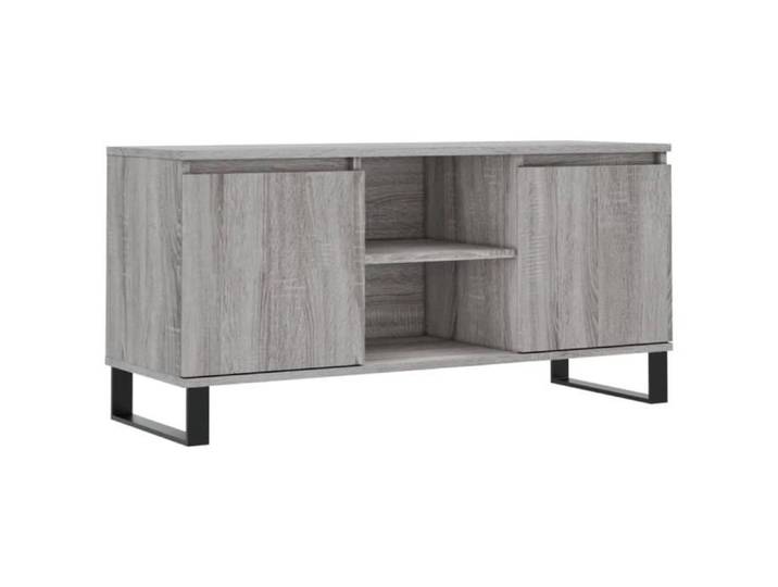 Meuble TV - ASHATA - Sonoma gris - 104x35x50 cm - Bois d'ingénierie - Design contemporain