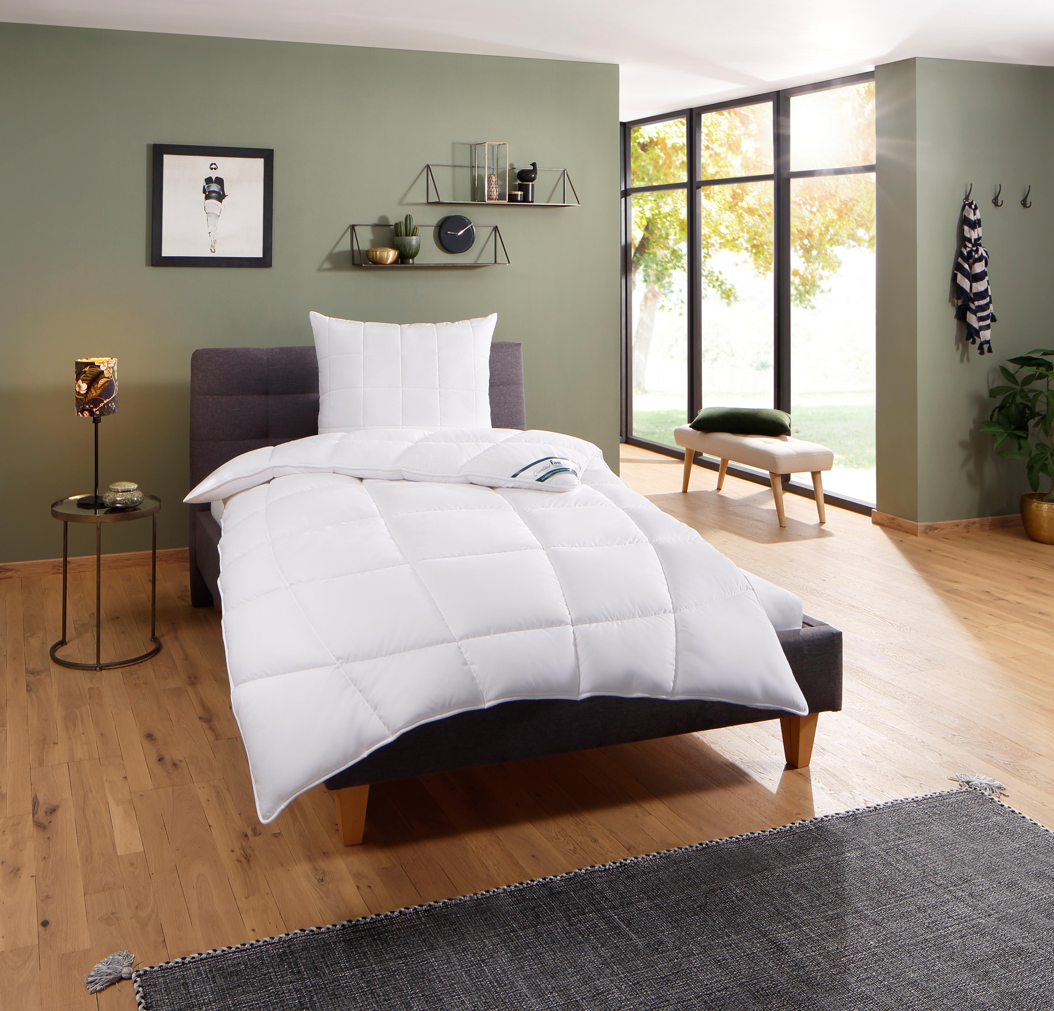 Microfaserbettdecke FAN "Komfort Plus Warm, Bettdecken für den Winter, Made in Germany, Decke", weiss (weiß), B:155cm L:220cm, Bezug: 100% Polyester. Füllung: 100% Polyester, Bettdecken, Microfaserbettdecke, Extrawarm für den "Frierer", 135x200, 155x220 c
