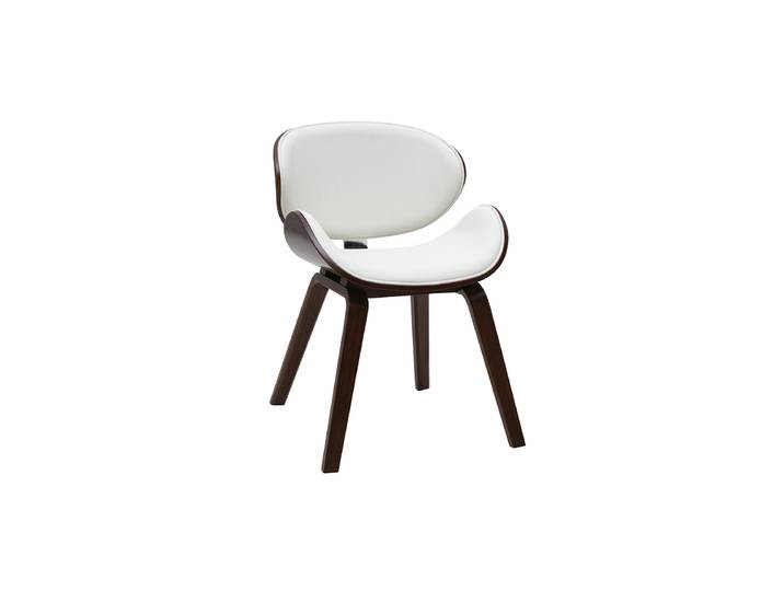 Chaise design blanche et bois foncé noyer WALNUT
