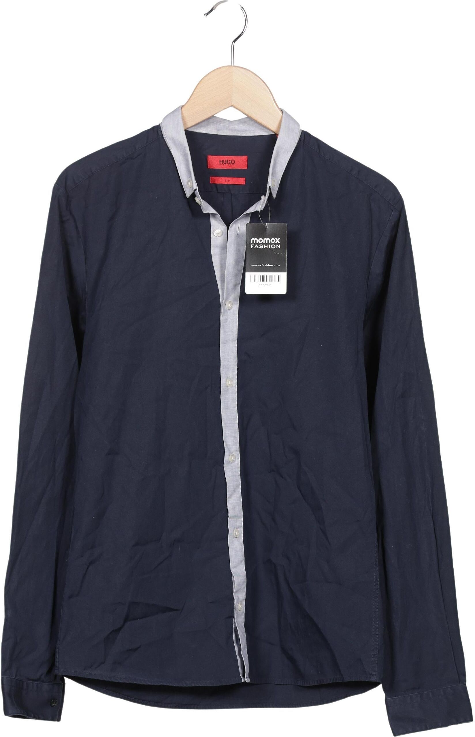 Hugo by Hugo Boss Herren Hemd, Marineblau, Gr. S, Baumwolle - Second Hand