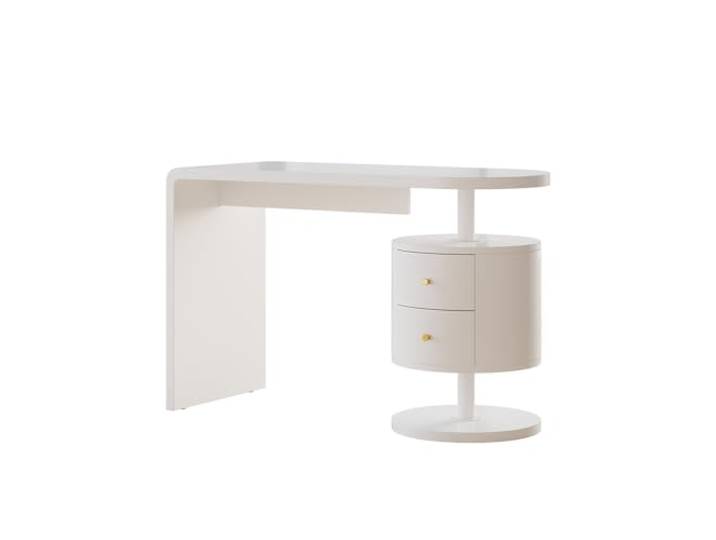 Vicco Schreibtisch Lara , Weiß Hochglanz 120 x 50 cm mit 2 Schubladen, geeignet für Computerarbeitsplätze und Home-Office-Anwendungen