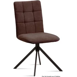 ESSZIMMERSTUHL (6er-Set) Drucy 47x91x60 Schwarz/Braun