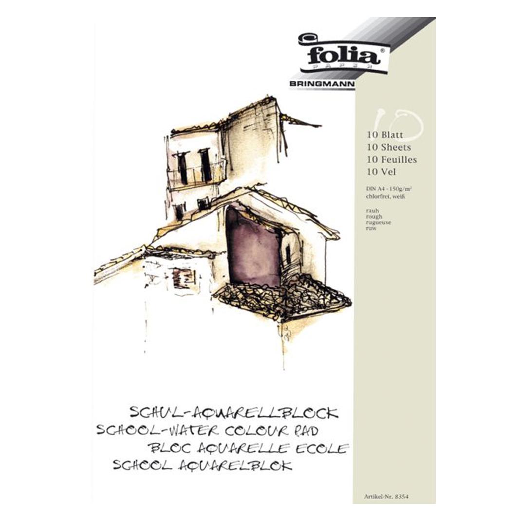 Folia Schul-Aquarell-Block (A4, Blanko, Weicher Einband) (8354)