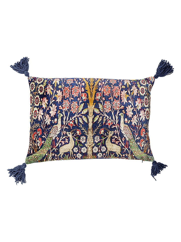 Bloomingville Kissen "Adya" in Blau/ Rot - (L)50 x (B)35 cm - onesize