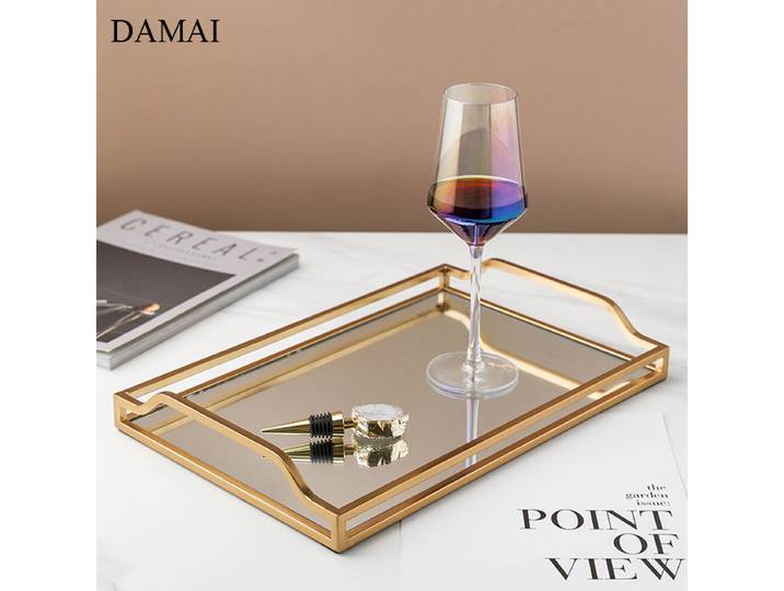 Plateaux Décoratifs Luxueux en Verre localité, Miroir, Hollowation, Bar, Service à Vin, Présentoir, Escalade de Service, Décoration de Maison, Salon