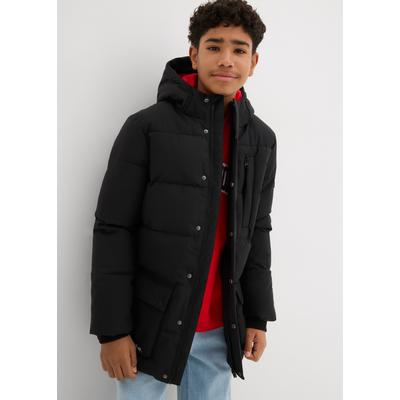 Steppjacke BONPRIX, Jungen, Gr. 152/158, schwarz, Obermaterial: 100% Polyester. Futter: 100% Polyester. Wattierung: 100% Polyester, Jacken Steppjacke, für Jungen, mit sportiven Details, im Casual-Stil