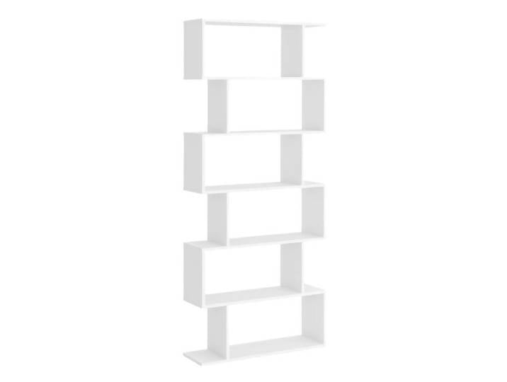 Bibliothèque étagère Zig zag Design Contemporain 80L x 23l x 192H cm 6 Niveaux Blanc
