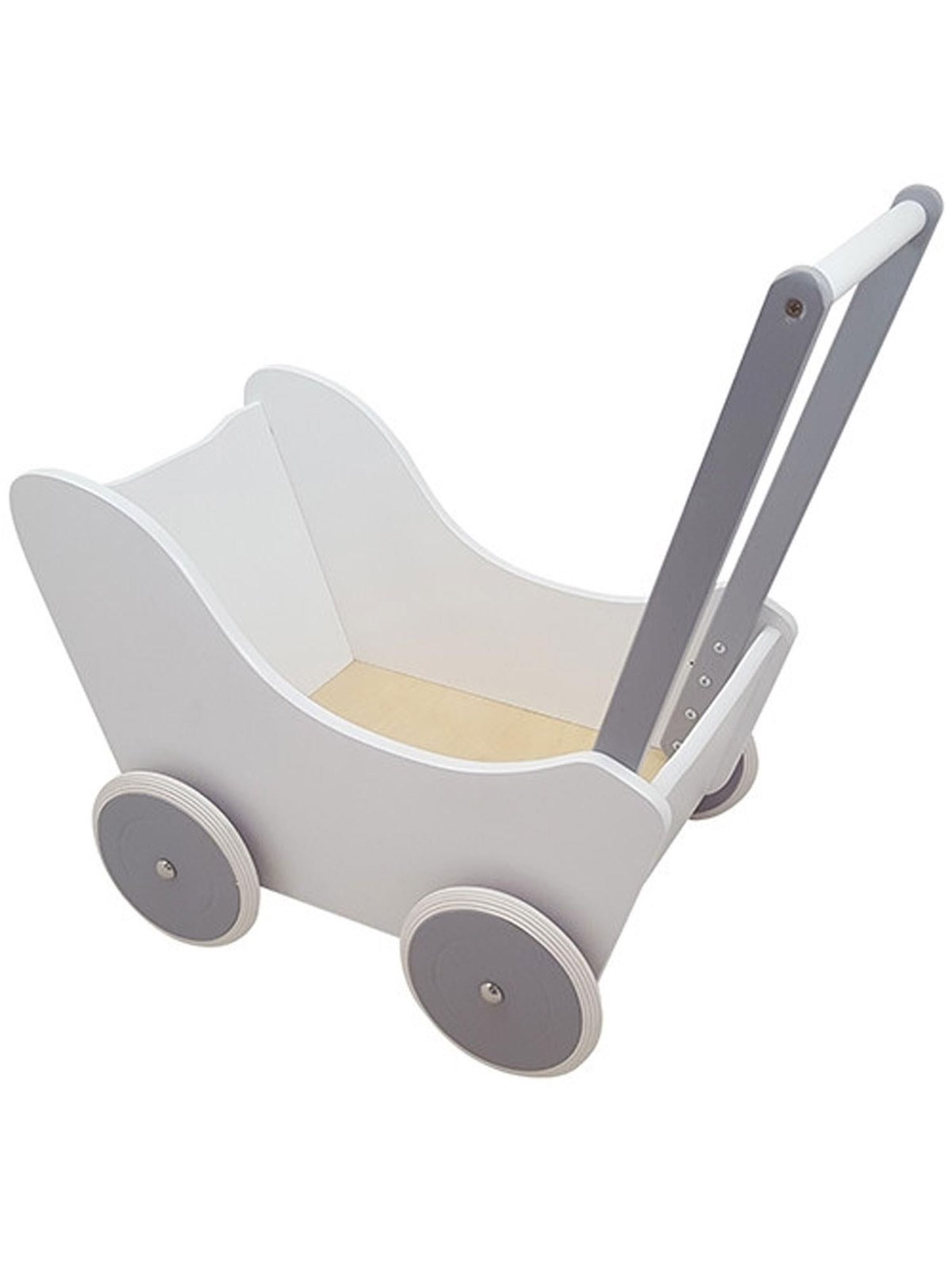 Playwood Doll's pram white/silver