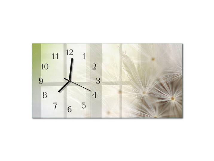 Tulup Wanduhr 60x30 cm - Zitronensäure, Creme, Glas, Rechteckig, 60x30x0.4 cm, Dekoration, Uhren, Wanduhren