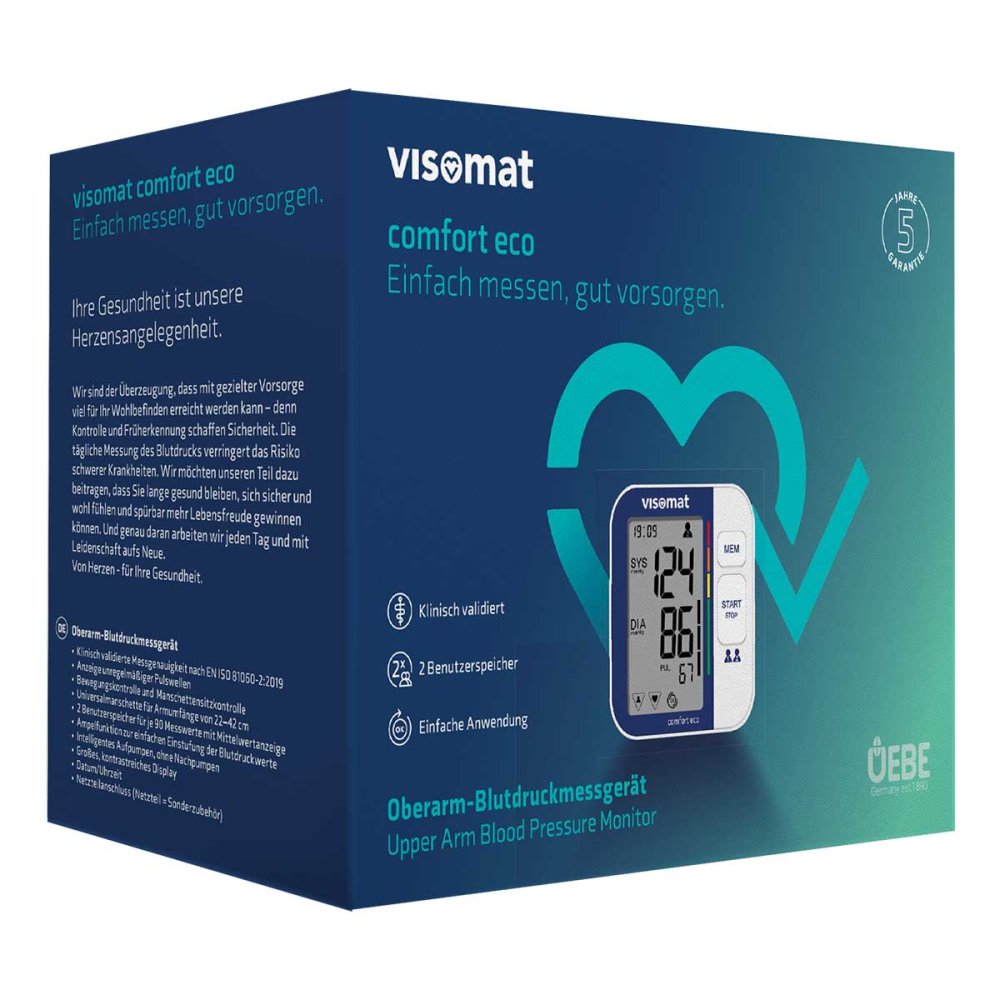 Uebe Medical GmbH Visomat comfort eco Oberarm Blutdruckmessgerät 01147685
