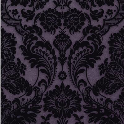 Graham & Brown Gothic Damask Plum Wallpaper