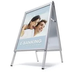 Showdown Displays Kundenstopper »Compasso®« A1 Innenbereich silber, 66x115x78 cm