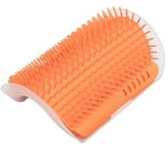 Inspired Living PurrEase Cat Self Groomer & Corner Scratcher Massager orange
