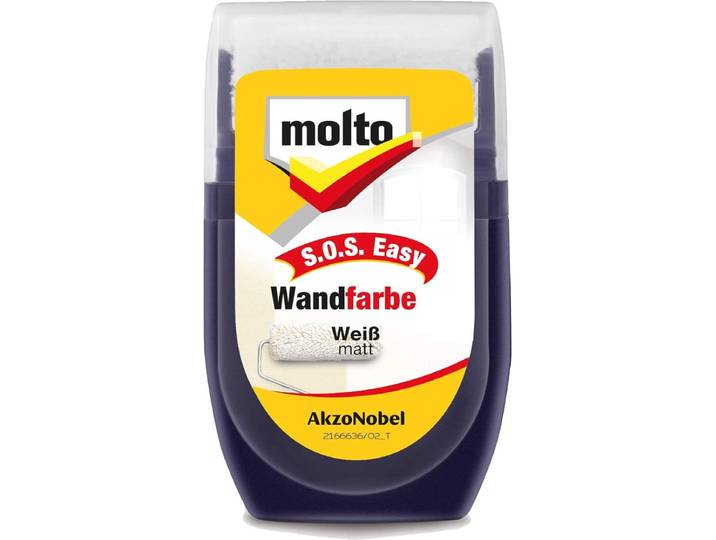 Molto SOS Easy Muurverf - Wit - 30ml - Snelle Herstelverf voor Kleine Beschadigingen