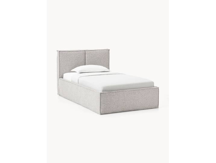 Bouclé-Einzelbett Dream mit Stauraum