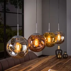 Glas Pendelleuchte in Mehrfarbig 130 cm breit 150 cm hoch