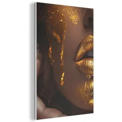 AKUSTIKBILD Frau - Gold - Luxus - Porträt Wanddeko 60x90 cm