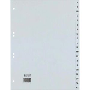 Hetzel Register 25240481, A4, A-Z, Kunststoff, 20-teilig, grau