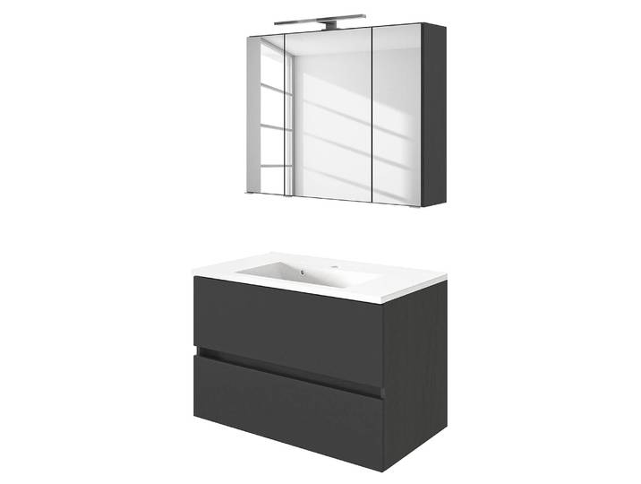 home24 Badkamerset Tira 2-delig 80cm grijs/mat grijs