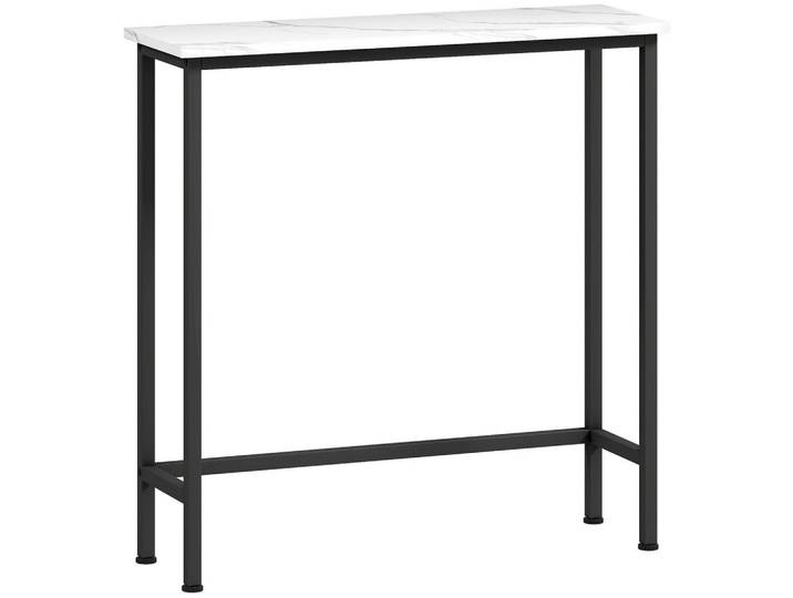 Homcom Konsolentisch Spanplatte Metall Schwarz, Holzwerkstoff, 24x76x75 cm, Wohnzimmer, Wohnzimmertische, Konsolentische