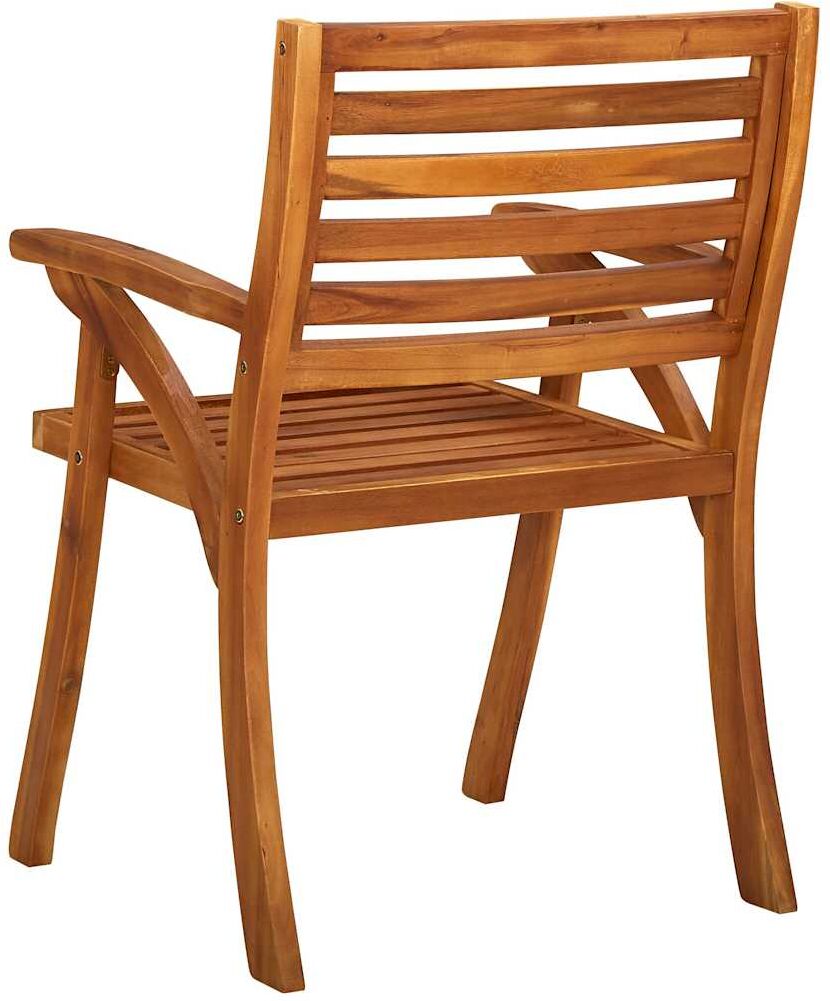 vidaXL Sillas de jardín 3 unidades madera maciza de acacia Marrón