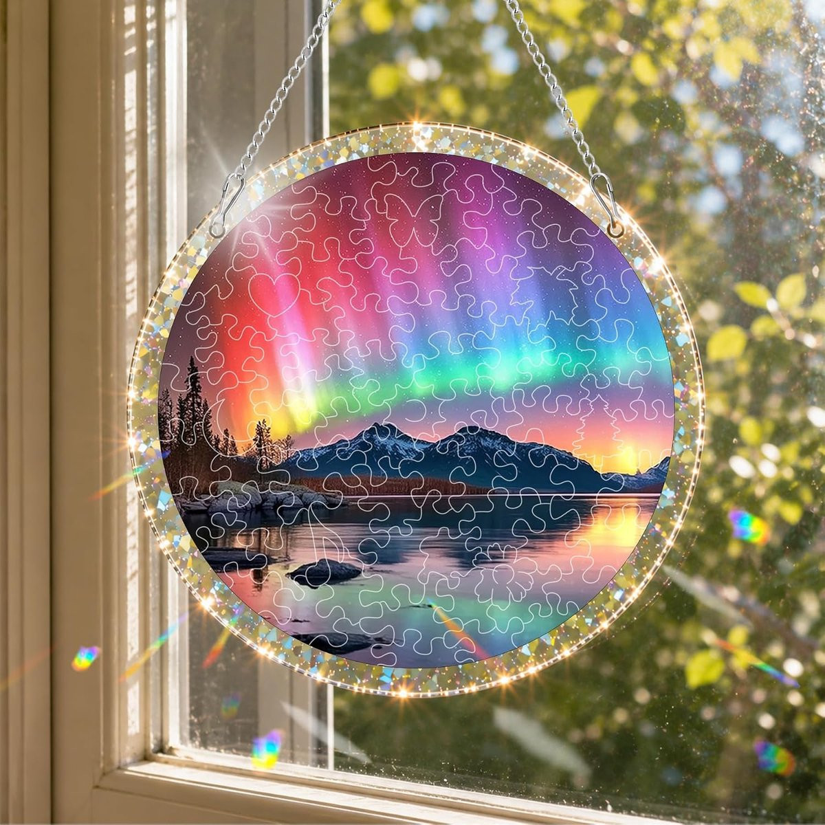 Reofrey Acryl Puzzel Zonnevanger Aurora - 83 stuks - Raamdecoratie voor volwassenen - 17,5 cm