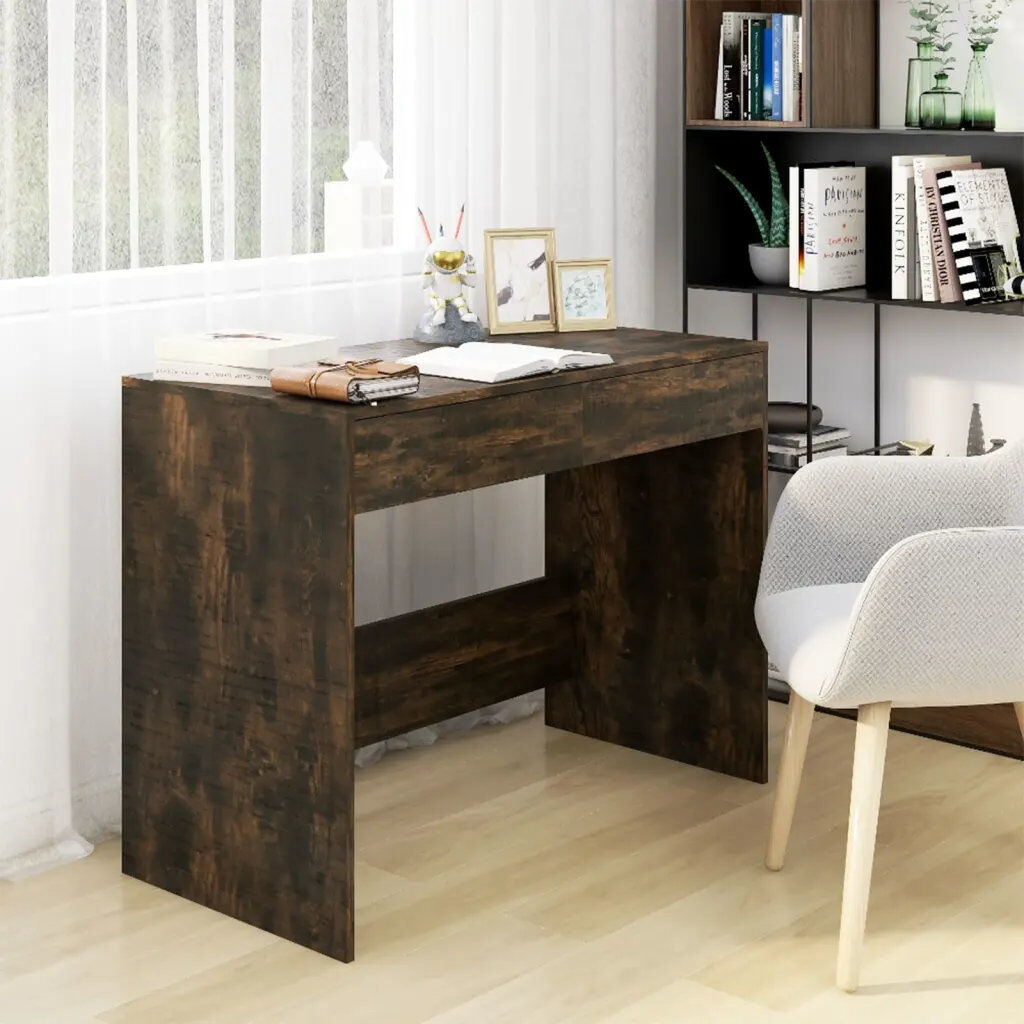 Ebern Designs Gargiulo Writing Desk Smoked Oak 76.5cm H X 101cm W X 50cm D