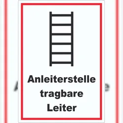 HB-Druck Aufkleber Anleiterstelle tragbare Leiter A6 (105x148mm)