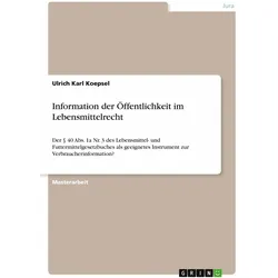 Information der Öffentlichkeit im Lebensmittelrecht, Fachbücher von Ulrich Karl Koepsel