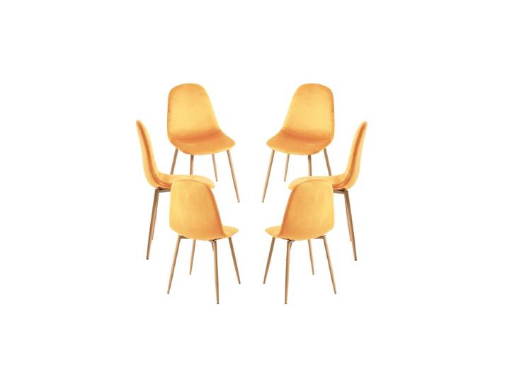 6er Set Teok Samt Stühle - Gelb