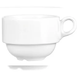 6 x MERIDIAN Kaffee Obertasse, 0,19ltr., aus weißem Porzellan, von Caterado. Made in Europe.