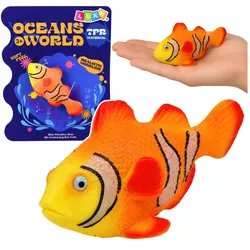 Clownfisch-Gummifischfigur, dehnbar, realistischer Meeresfisch, 10 cm