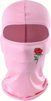 Inspire Picks Rose Print Balaclava Ski Mask Windproof Sun Resistant Face Cover For Cycling And Travel pink one Size