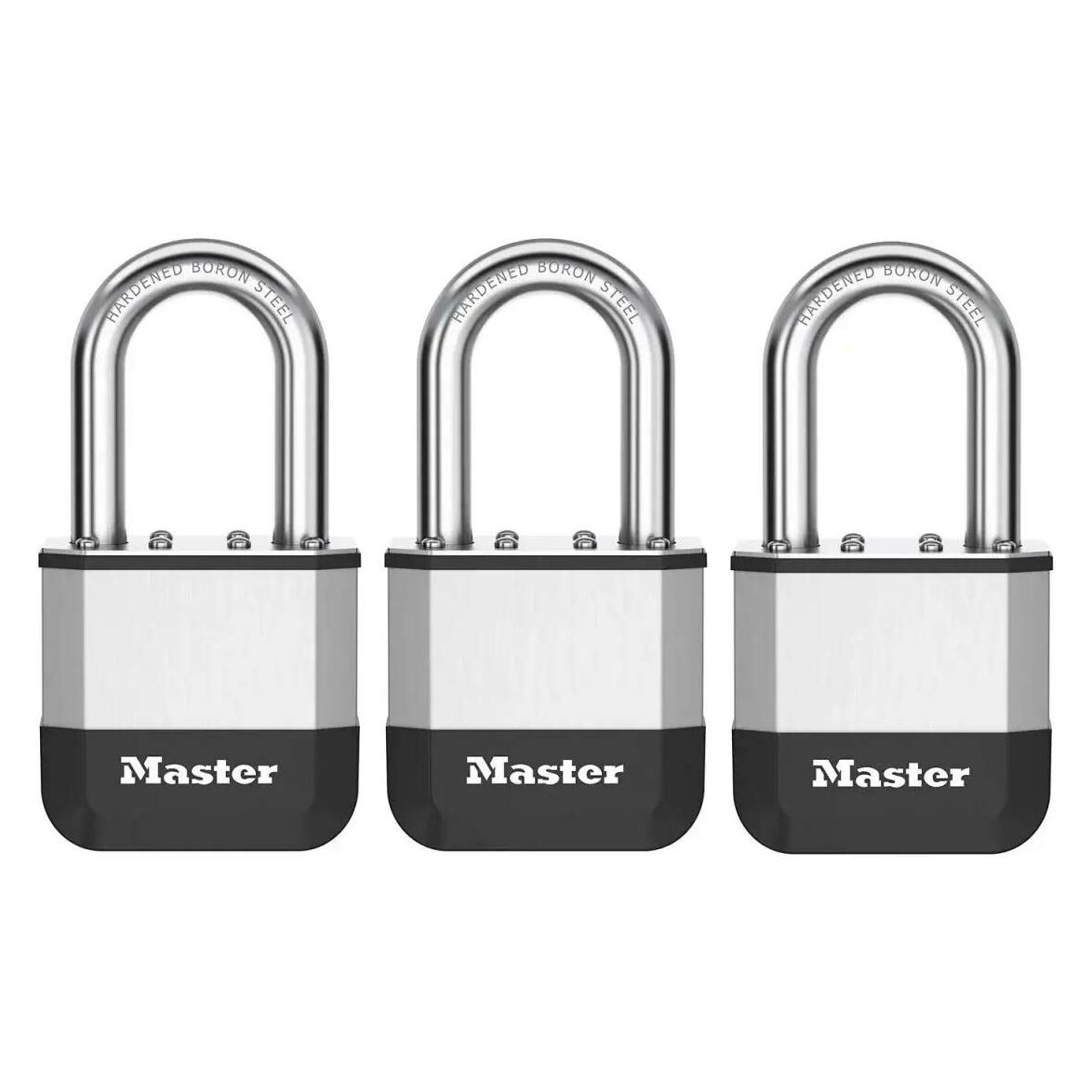 Master Lock Masterlock Vorhängeschloss Elite 45 mm 3er Silber (PK1EURTRI)