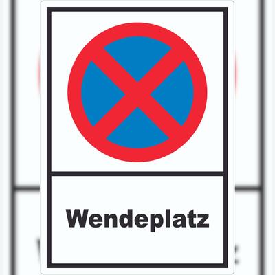 HB-Druck Parken verboten Wendeplatz Aufkleber A6 (105x148mm)