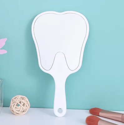 Inspire Curations Cute Tooth Shaped Handheld Dental Mirror white