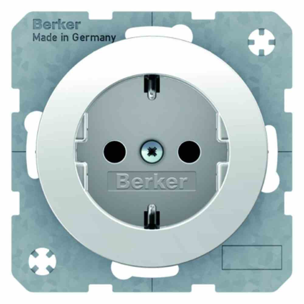 Berker Schuko stopcontact R.1/R.3, polarwit, glanzend