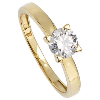 Goldring JOBO Gr. 58, gold (gelbgold 333), Fingerringe, Damen, 58, Gelbgold 333, Goldring, 333 Gold mit Zirkonia