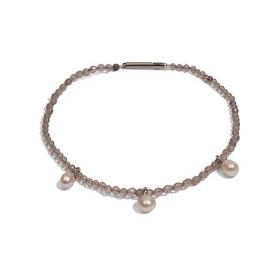 Perlenarmband DI PERLE, beige (weiß), Armbänder, Damen, diperle_18,5, Edelstahl Perlen, Edelstahl, Perlen, Perlenarmband