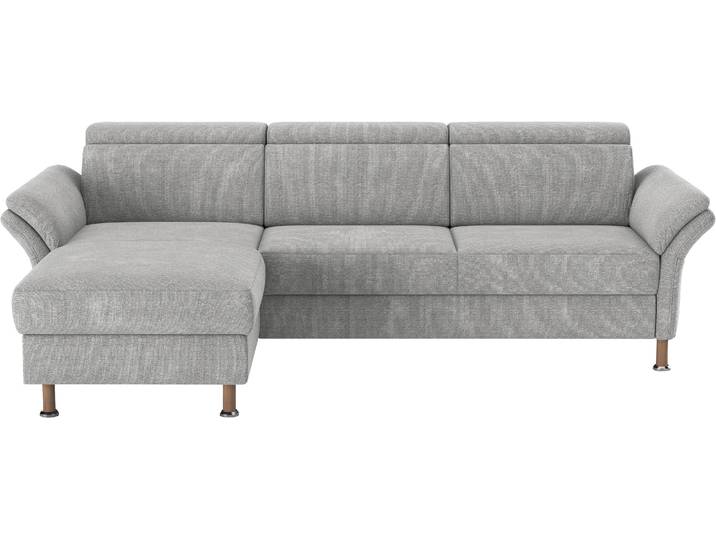 Ecksofa, Polyester, Hellgrau 260×172 cm, Motorische Funktionen, Klassisch, Home-affaire