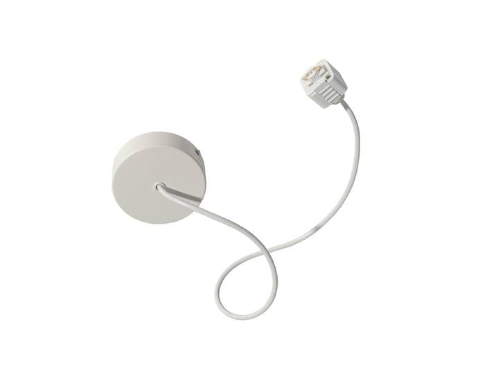 Alimentation électrique avec rosace ronde pour rail monophasé