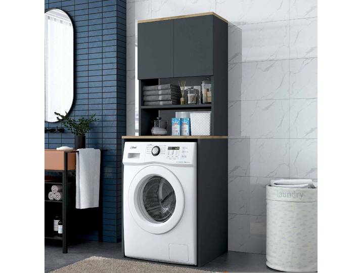 Fiamma - Armoire Multi-usage 2 Portes\, 65x184h cm Noyer Brun\, 3 Étagères