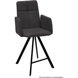 THEKENSTUHL drehbar (8er-Set) Despina 52x109x60 Schwarz/Anthrazit