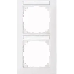 M-Pure-Rahmen, 2fach mit Beschriftungsträger, senkrecht (aluminium matt)