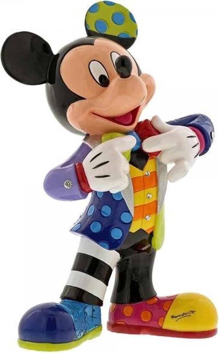 Disney by Romero Britto Mickey Mouse 90th Celebration beeldje voor op tafel