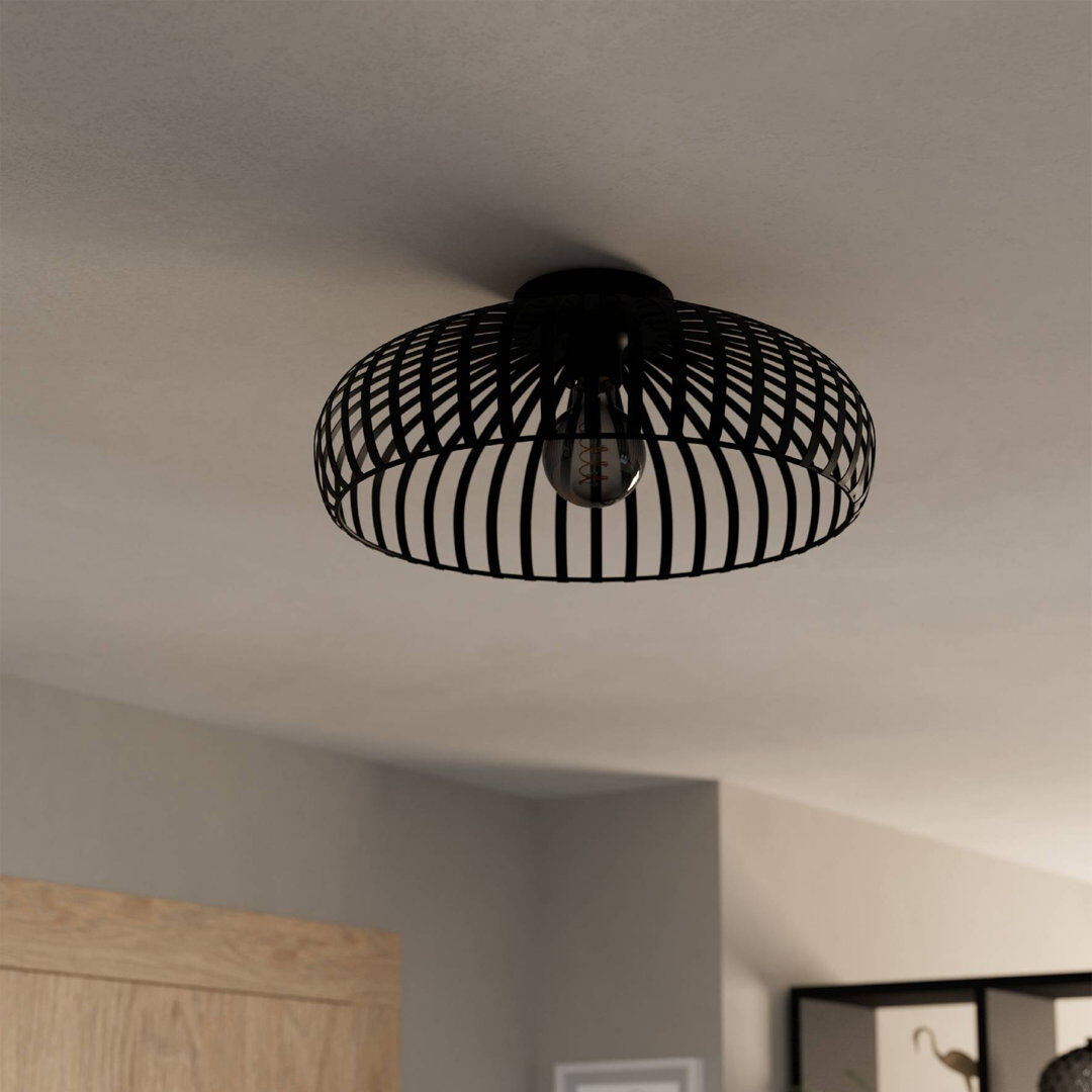 Borough Wharf Alyworth Flush Mount Matte Black 18cm H X 43cm W X 43cm D
