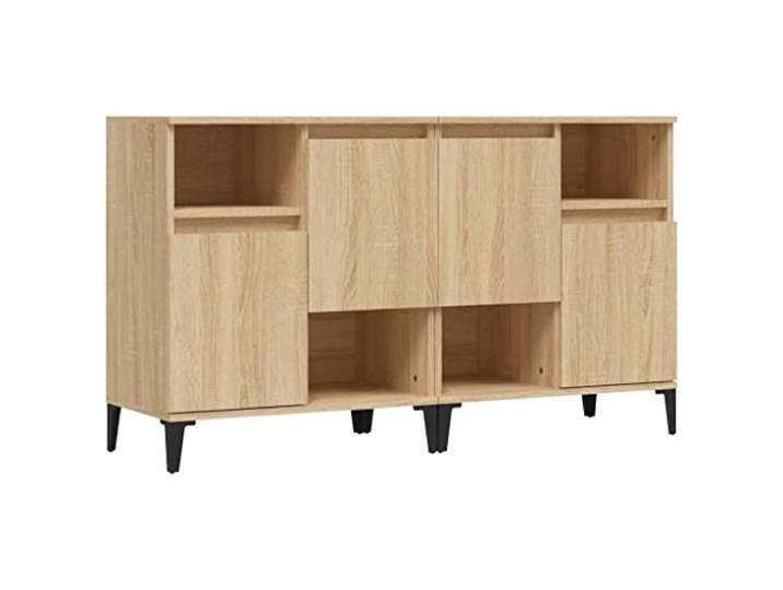 HGFDVCMR 2er Set Sideboard Sonoma-Eiche 60x35x70 cm Kommode Anrichte Praktisches 2er-Set Beistellschränke aus Holzwerkstoff für Wohnzimmer und Flur, flexibel montierbare Türen.