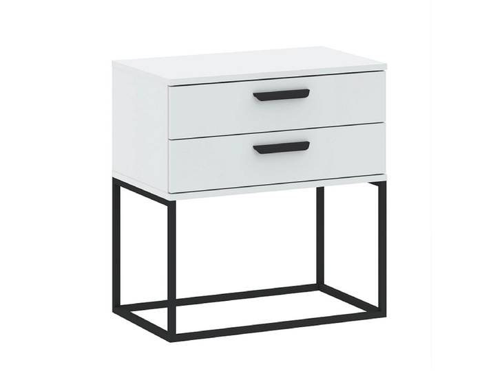 Nachttisch CADRO 2 Schubladen 60x38.5x65cm weiss matt / laminiert