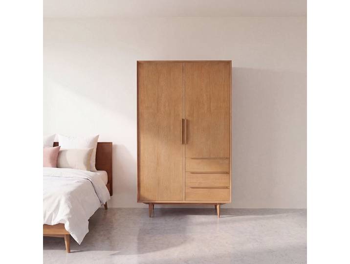 Armoire 2 portes 3 tiroirs, L120 cm